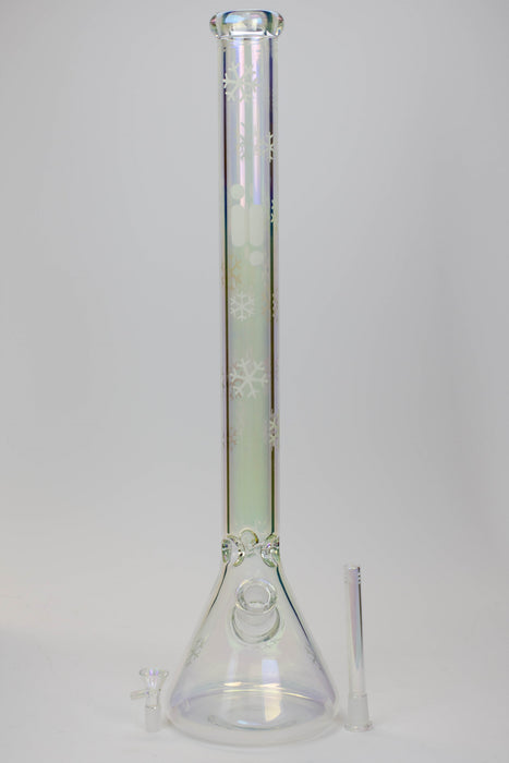 24" Infyniti Snowflake 7 mm metallic Glow in the dark glass water bong Glass Bong ONE