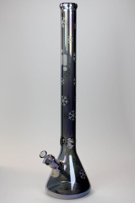 24" Infyniti Snowflake 7 mm metallic Glow in the dark glass water bong Glass Bong ONE Light Green Sunshine