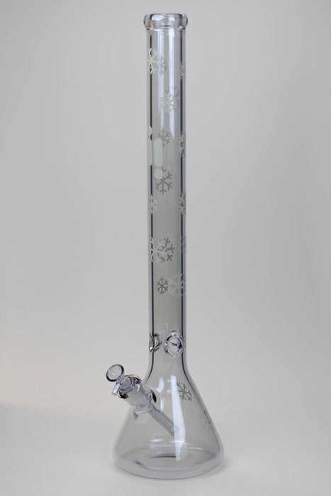 24" Infyniti Snowflake 7 mm metallic Glow in the dark glass water bong Glass Bong ONE Light Blue