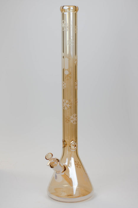 24" Infyniti Snowflake 7 mm metallic Glow in the dark glass water bong Glass Bong ONE Brown
