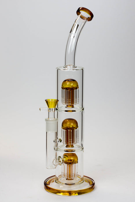 16" Infyniti Triple tree arms percolator glass bong Glass Bong ONE Amber