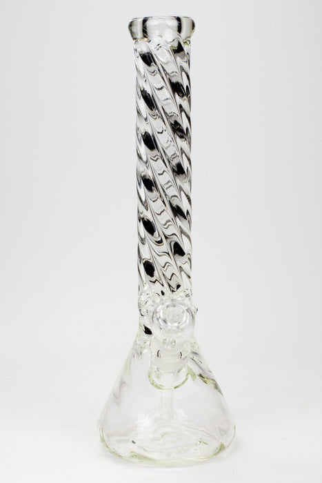 16" Twisted 9 mm glass tube beaker water bong Glass Bong ONE