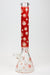 18" Leaf Patterned Glow in the dark 7 mm glass bong-Red - One Wholesale