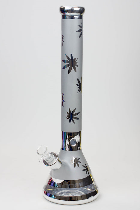 18" Leaf 7 mm metallic classic beaker bong Beaker Bong ONE Silver