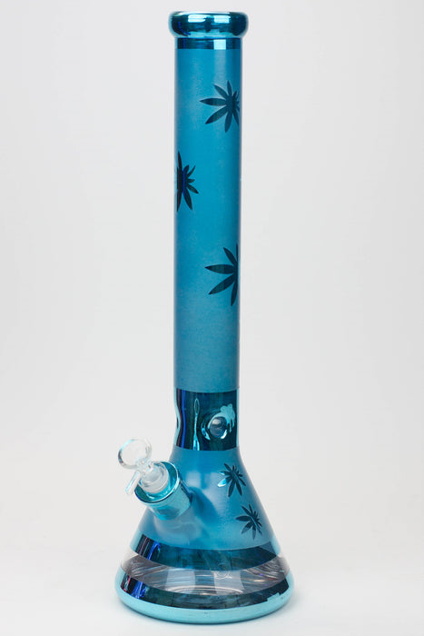 18" Leaf 7 mm metallic classic beaker bong Beaker Bong ONE Blue
