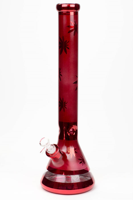 18" Leaf 7 mm metallic classic beaker bong Beaker Bong ONE Red