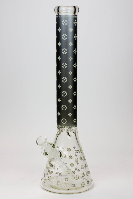 18" Luxury Patterned Glow in the dark 7 mm glass bong-Smoke - One Wholesale