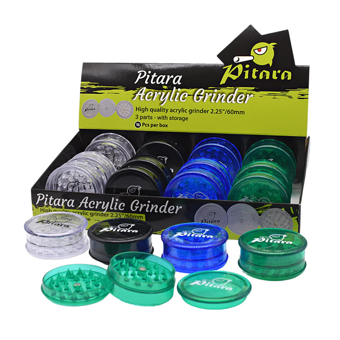Smoke Pitara - ACRYLIC HERB GRINDER DISPLAY OF 16 Display Pack Smoke Pitara