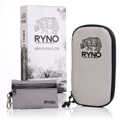 RYNO Smell Proof Bag W/Combo Lock + Shoulder & Wrist Straps-Classic Grey - One Wholesale