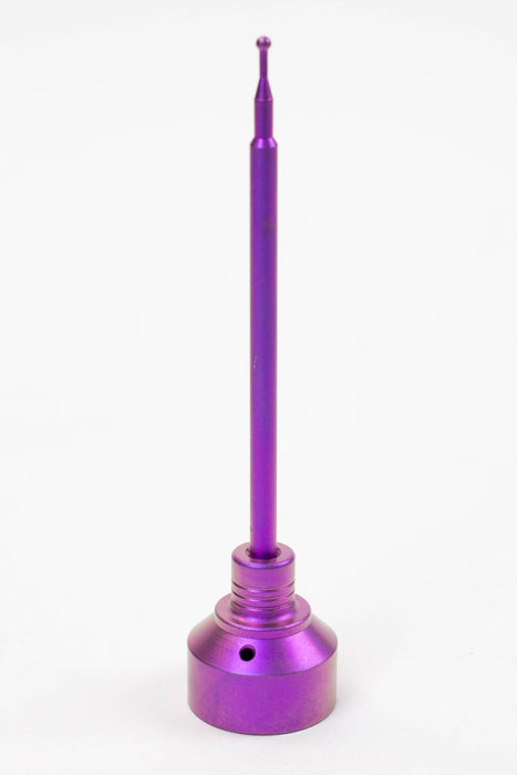 Color Titanium cap with dab tool and one hole-Purple - One Wholesale