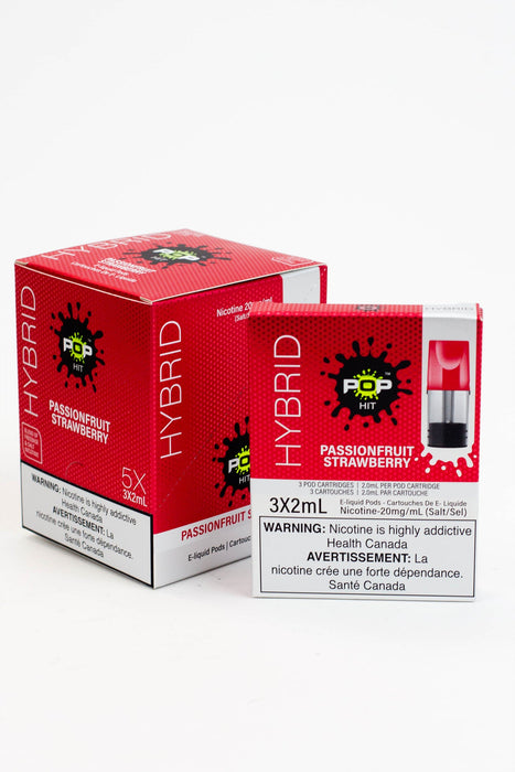 HYBRID Pop Hit STLTH Compatible Pods Box of 5 packs (20 mg/mL)-Passionfruit Strawberry - One Wholesale
