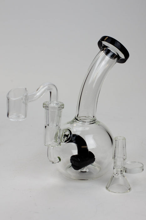 6" 2-in-1 hammer diffuser bubbler Glass Bong ONE Black