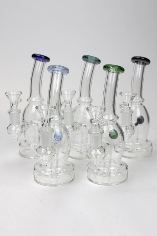 7" 2-in-1 fixed 3 hole stem diffuser bubbler Glass Bong ONE