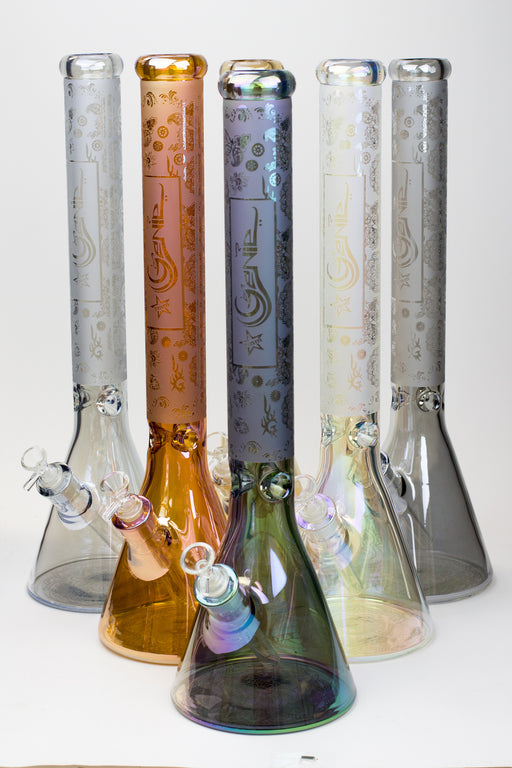 19" Genie Metallic sandblast 7 mm glass beaker bong Glass Bong ONE