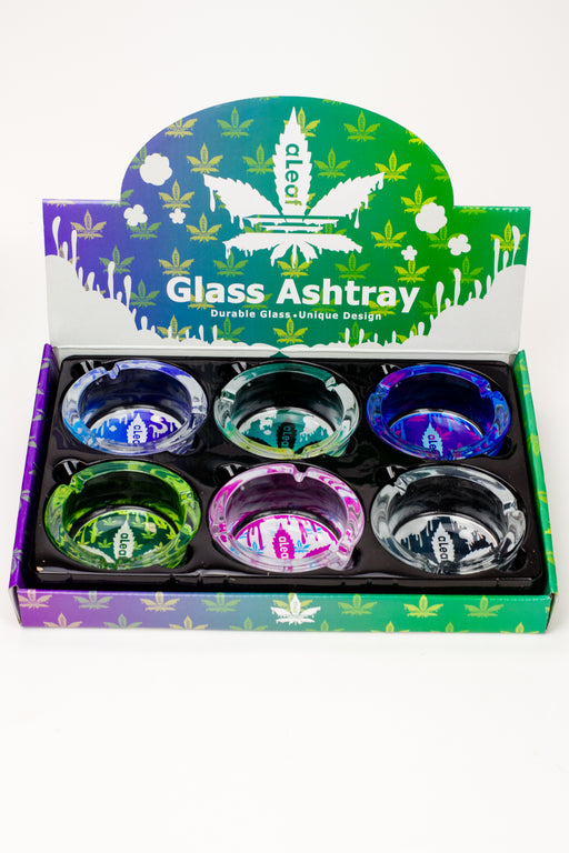 Round Leaf design glass ashtray Glass Ashtray ONE