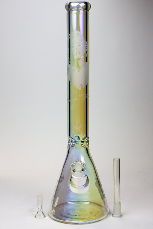 19" Genie Metallic MM sandblast 7 mm glass beaker bong Glass Bong ONE