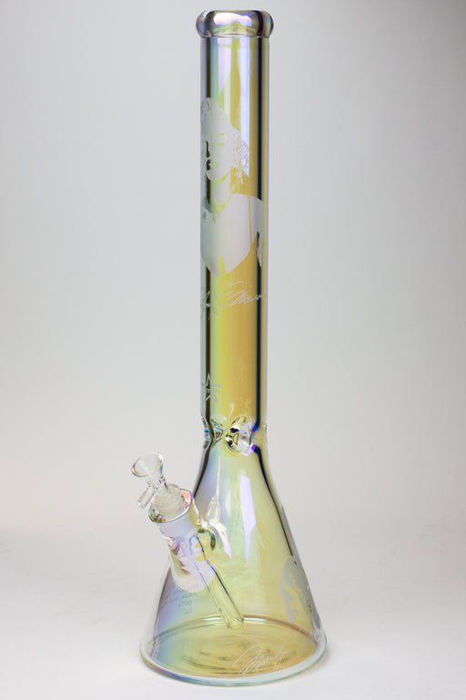 19" Genie Metallic MM sandblast 7 mm glass beaker bong Glass Bong ONE