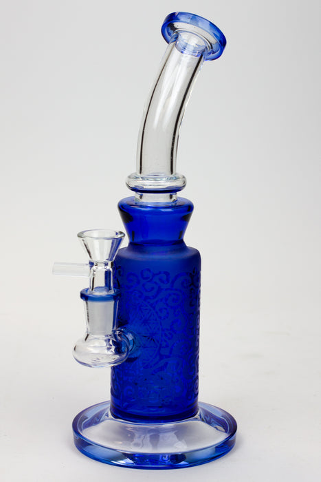 10" 2-in-1 Blue sandblast graphic bubbler Bongs ONE