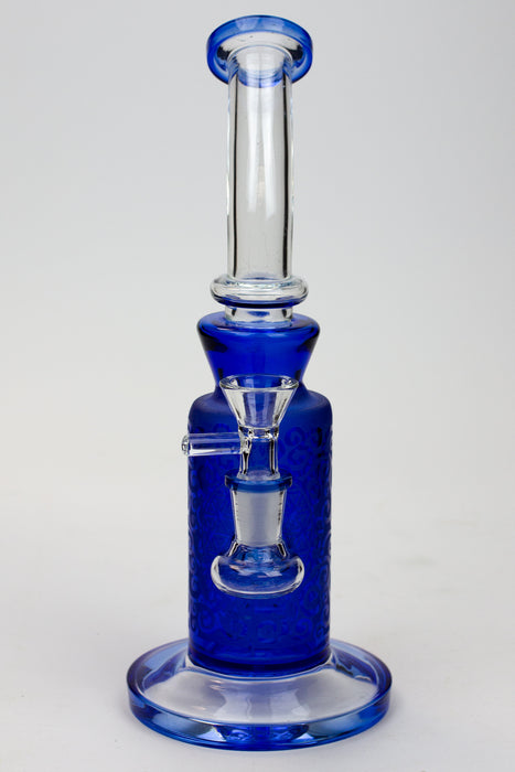 10"  2-in-1 Blue sandblast graphic bubbler- - One Wholesale