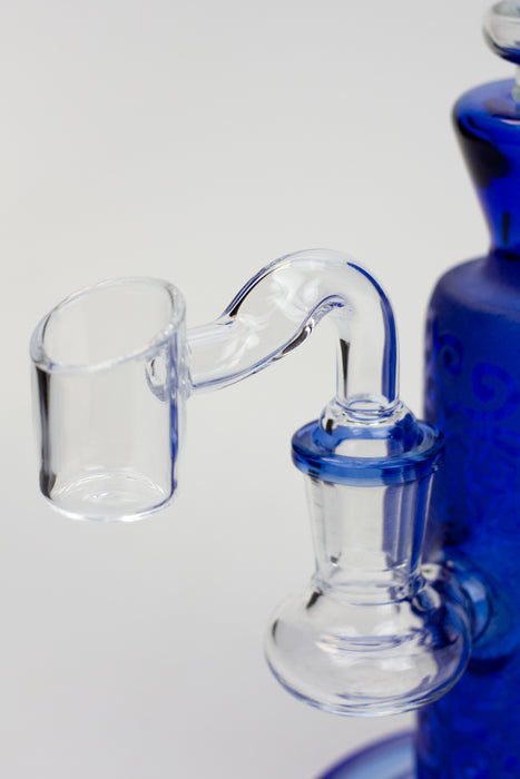 10" 2-in-1 Blue sandblast graphic bubbler Bongs ONE