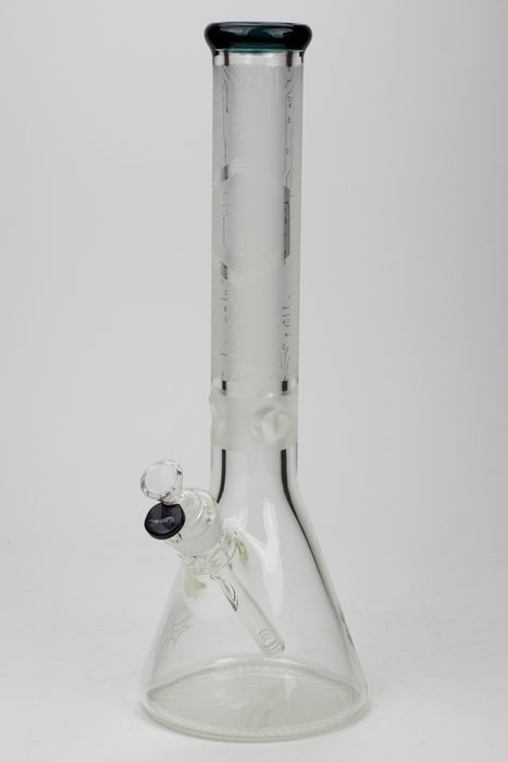 16" Genie 9 mm electric board graphic glass water bong Glass Bong ONE Teal