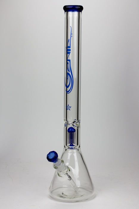 24" Genie 9 mm single percolator glass water bong-Blue - One Wholesale