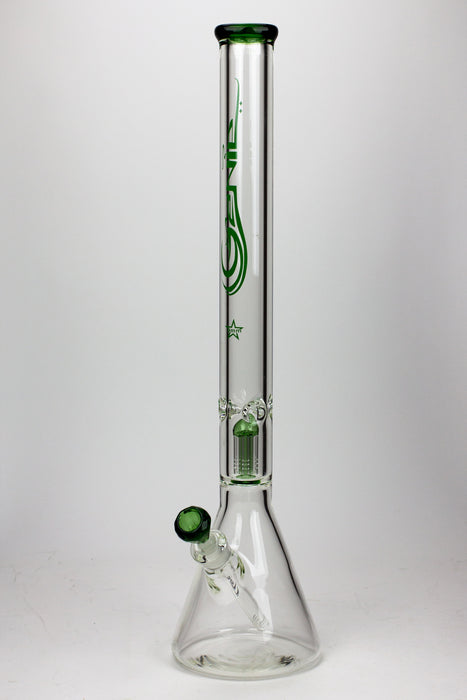 24" Genie 9 mm single percolator glass water bong-Green - One Wholesale