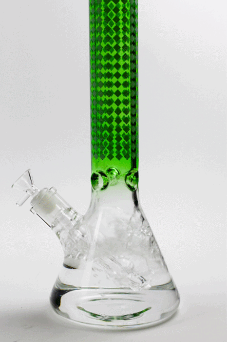 17" Diamond pattern 7 mm glass beaker bong Glass Bong ONE