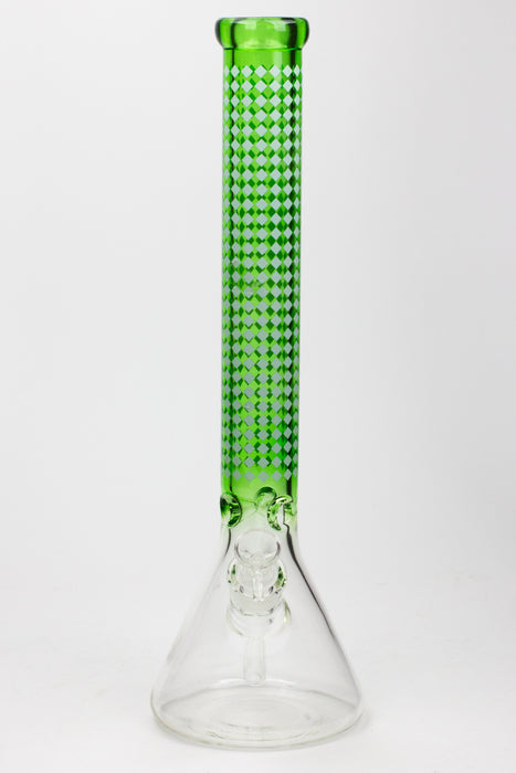 17" Diamond pattern 7 mm glass beaker bong Glass Bong ONE