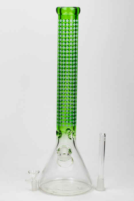 17" Diamond pattern 7 mm glass beaker bong Glass Bong ONE