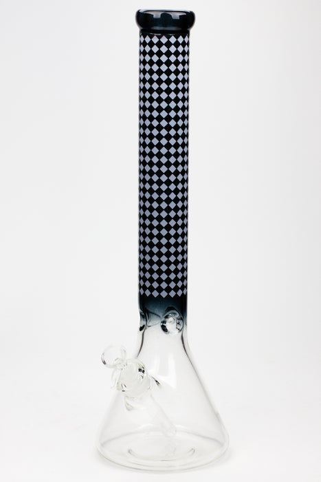 17" Diamond pattern 7 mm glass beaker bong Glass Bong ONE Black