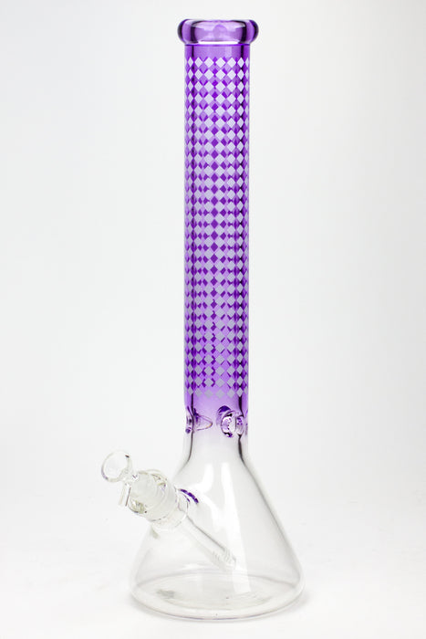 17" Diamond pattern 7 mm glass beaker bong Glass Bong ONE Purple