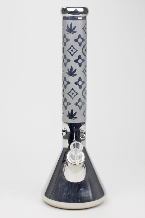 16" Luxury pattern 7 mm metallic beaker bong Glass Bong ONE