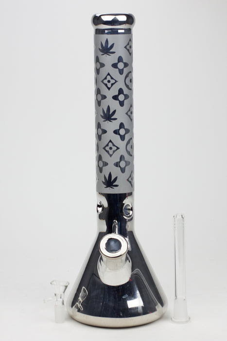 16" Luxury pattern 7 mm metallic beaker bong Glass Bong ONE