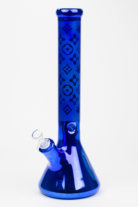 16" Luxury pattern 7 mm metallic beaker bong Glass Bong ONE Blue