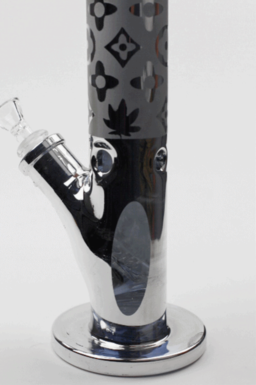 17" Luxury pattern 7 mm metallic straight tube glass bong Glass Bong ONE
