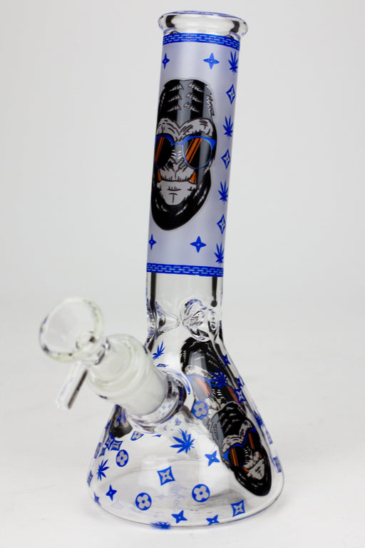 8" Glow in the dark Gorilla glass water bong Glass Bong ONE Blue