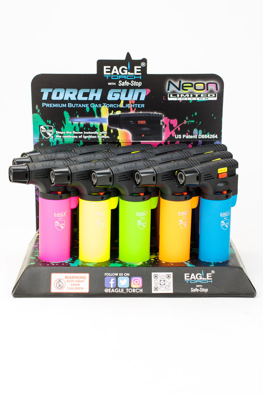 Eagle Torch-Neon Limited Torch gun lighter Box of 15 [PT101N] Lighters ONE