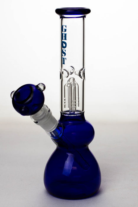 10" ghost  3 arms percolator water bong-Blue-804 - One Wholesale