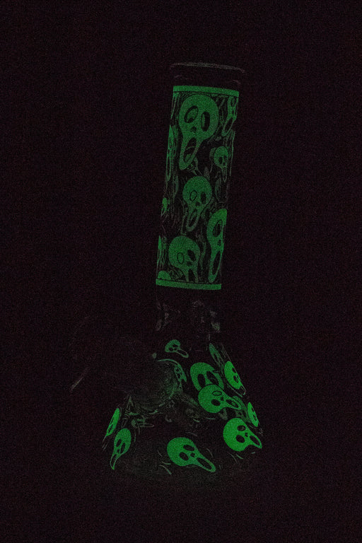 8" Glow in the dark Scream Ghost glass water bong Glass Bong ONE
