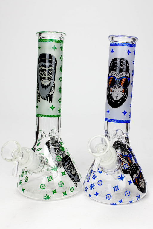 8" Glow in the dark Gorilla glass water bong Glass Bong ONE