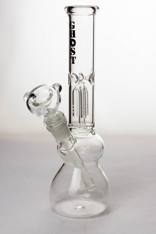 10" ghost  3 arms percolator water bong-Clear-806 - One Wholesale