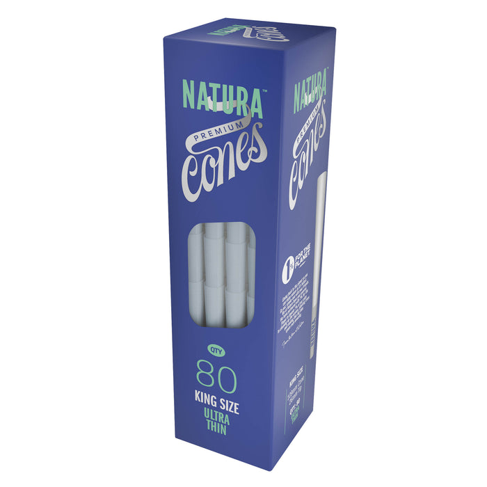 Natura – White Ultra Thin Pre-Rolled Paper Mini Tower Pre-rolled Cone NATURA 80 Cones / King Size