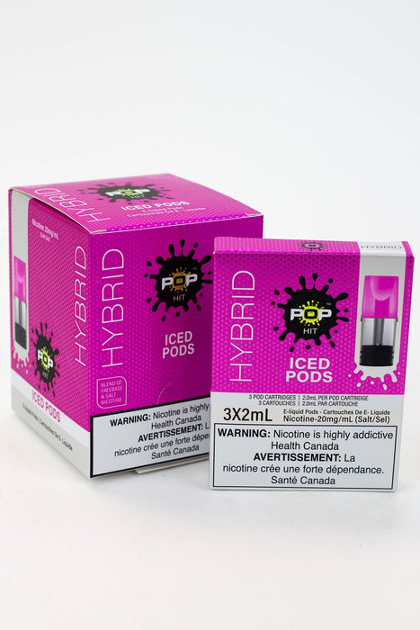 HYBRID Pop Hit STLTH Compatible Pods Box of 5 packs (20 mg/mL)-Iced Pods - One Wholesale