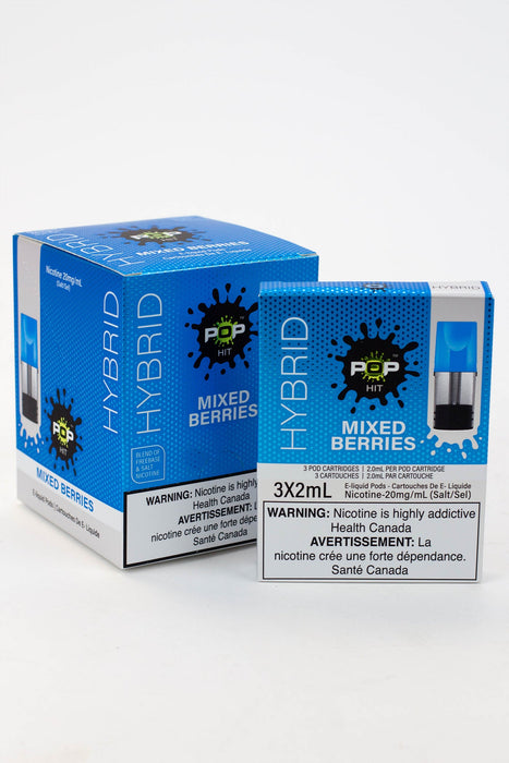 HYBRID Pop Hit STLTH Compatible Pods Box of 5 packs (20 mg/mL)-Mixed Berries - One Wholesale