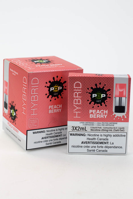 HYBRID Pop Hit STLTH Compatible Pods Box of 5 packs (20 mg/mL)-Peach Berry - One Wholesale