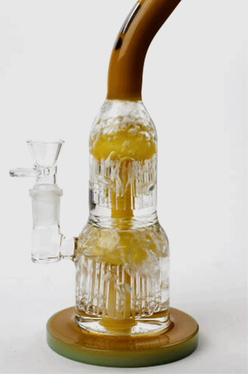 11" Infyniti dual percolator glass bubbler Glass Bong ONE