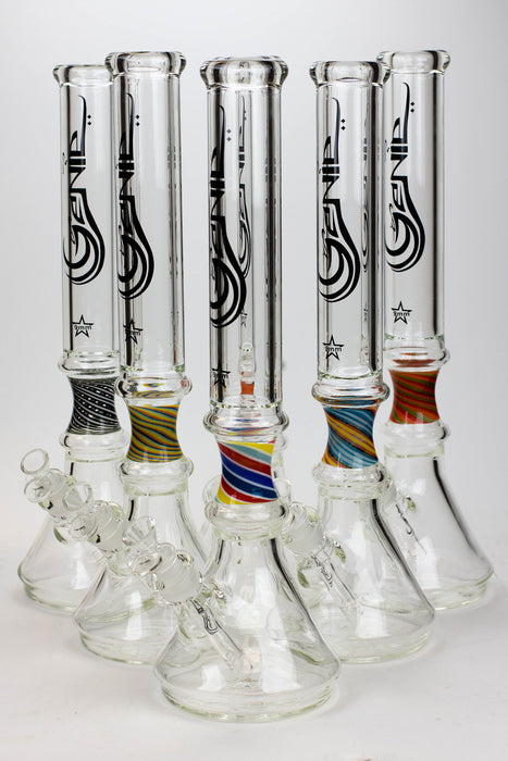 17.5" Genie 9 mm curved tube beaker water bong ( GB19092 ) Glass Bong ONE