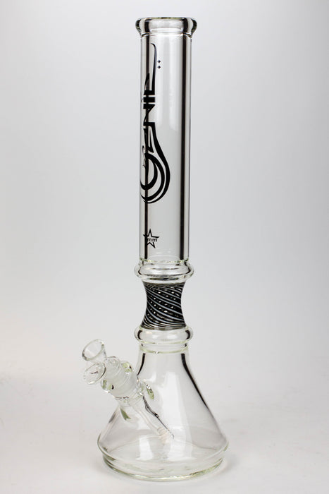 17.5" Genie 9 mm curved tube beaker water bong ( GB19092 ) Glass Bong ONE A