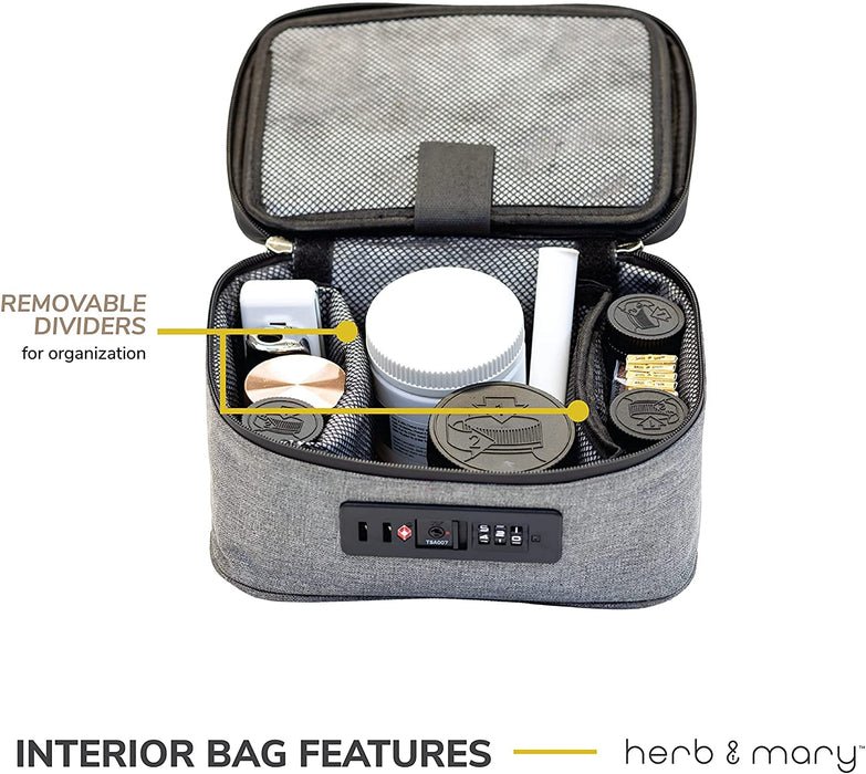 Herb & Mary | Smell Proof Accessories Storage Stash Case w/Integrated Combo Lock (Medium) Pouch Herb & Mary